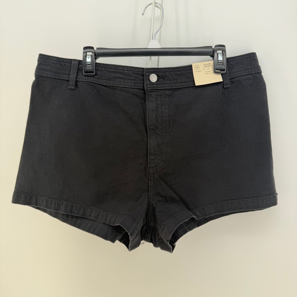Universal Thread Sailor Shorts Womens 16 Black High Rise Slim 2.5" Inseam Denim